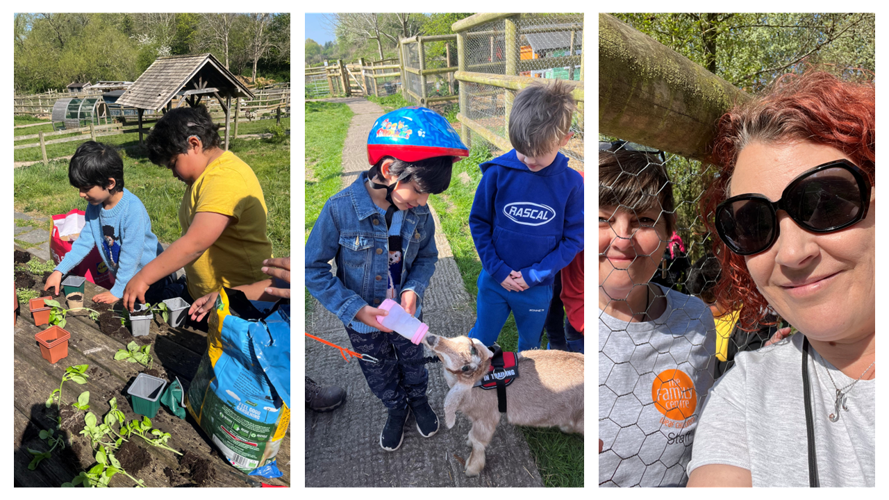 Family Visit to Lawrence Weston Community Farm block mentored by The Family Centre Deaf Children
