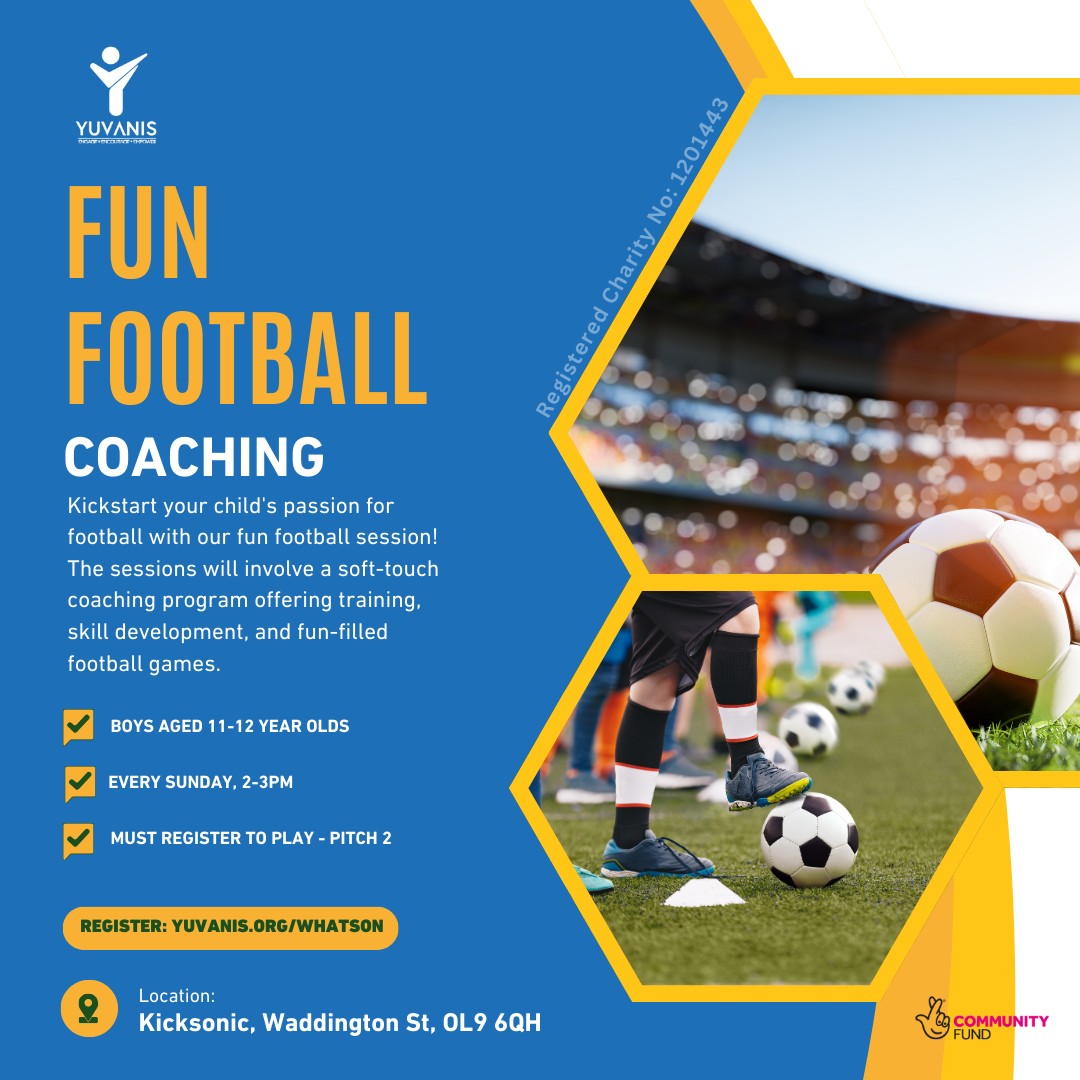 10 to 12 Yr Olds: Weekly Fun Football block mentored by Yuvanis Foundation