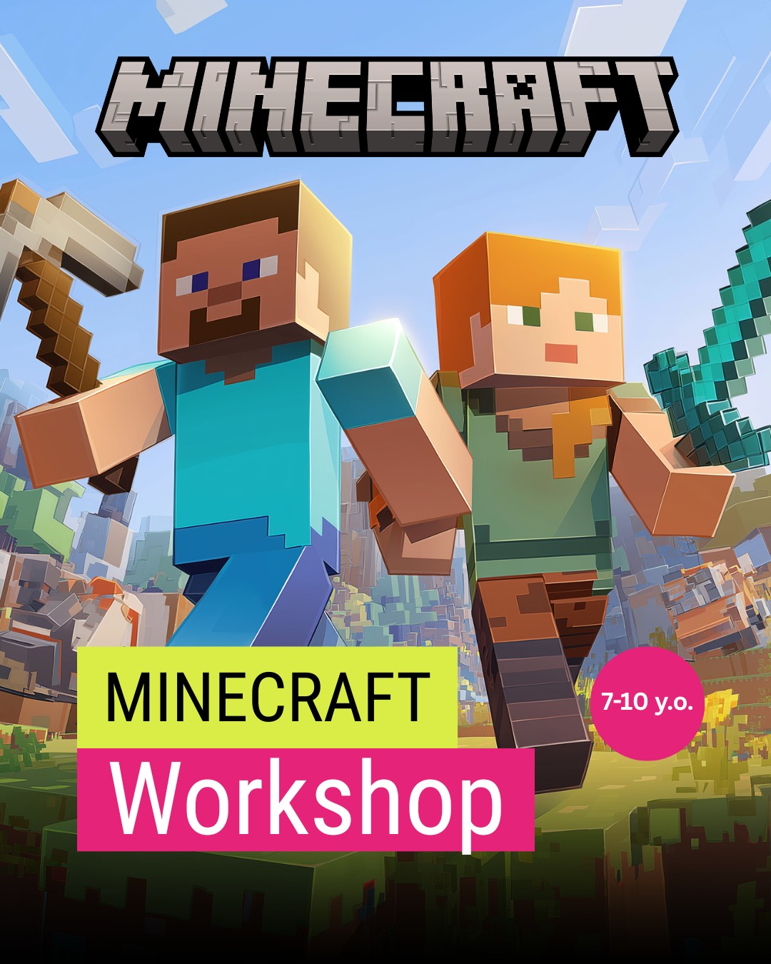 Minecraft Workshop - Coding in Minecraft block mentored by Impact A&C Hastings