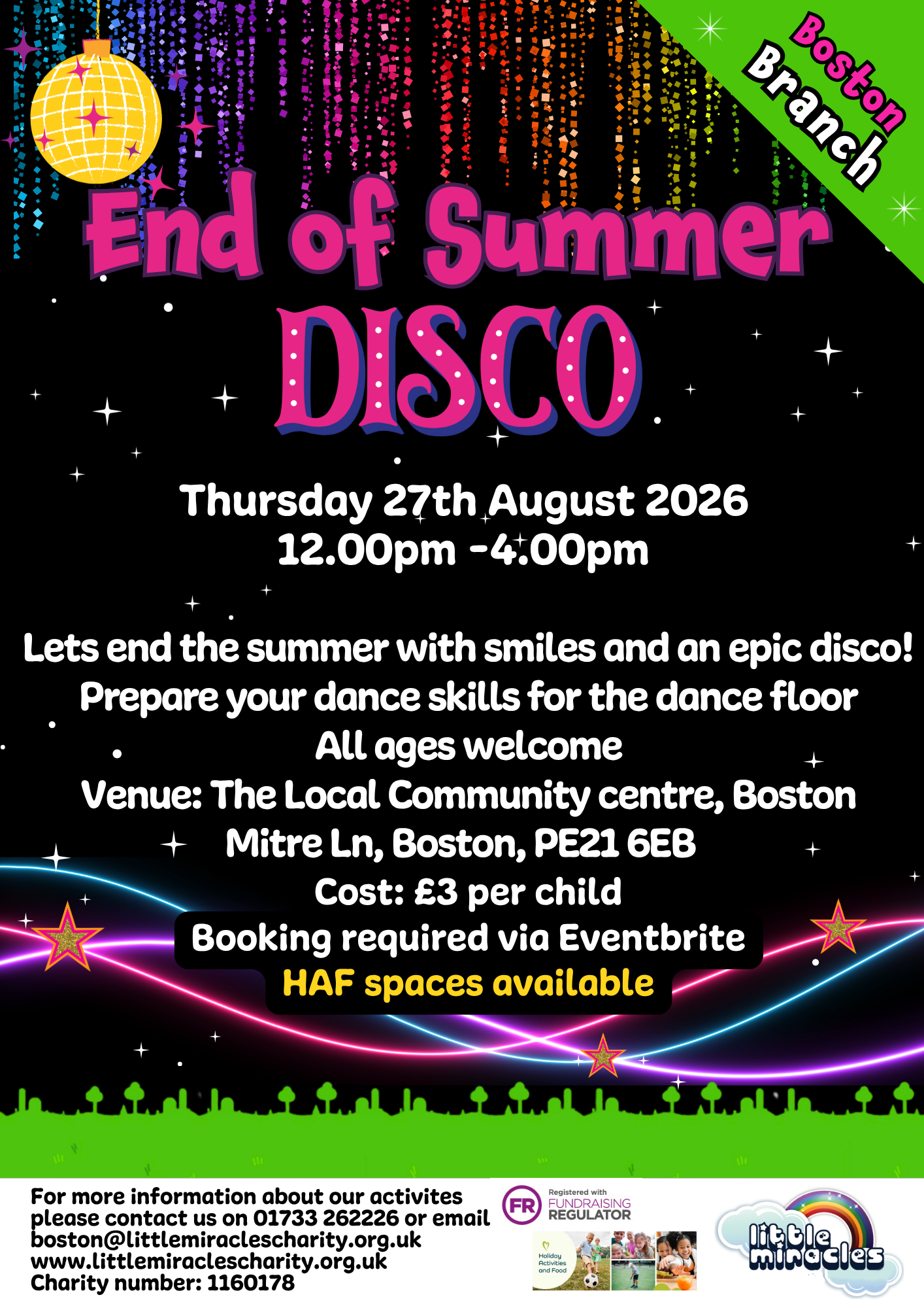 SEND - End of summer disco block mentored by Little Miracles Boston and Skegness branch