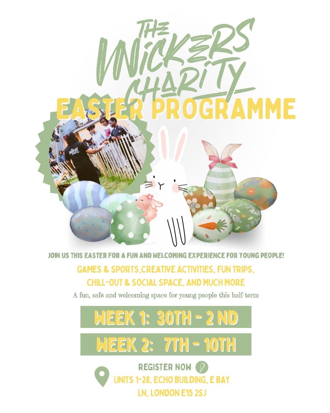 The Wickers - Easter Holiday Programme block mentored by The Wickers Charity