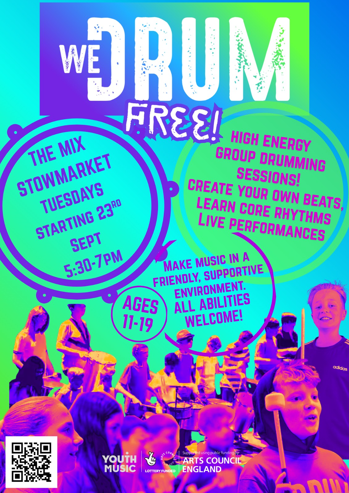 WeDrum Stowmarket 25-26 block mentored by WeDrum CIC