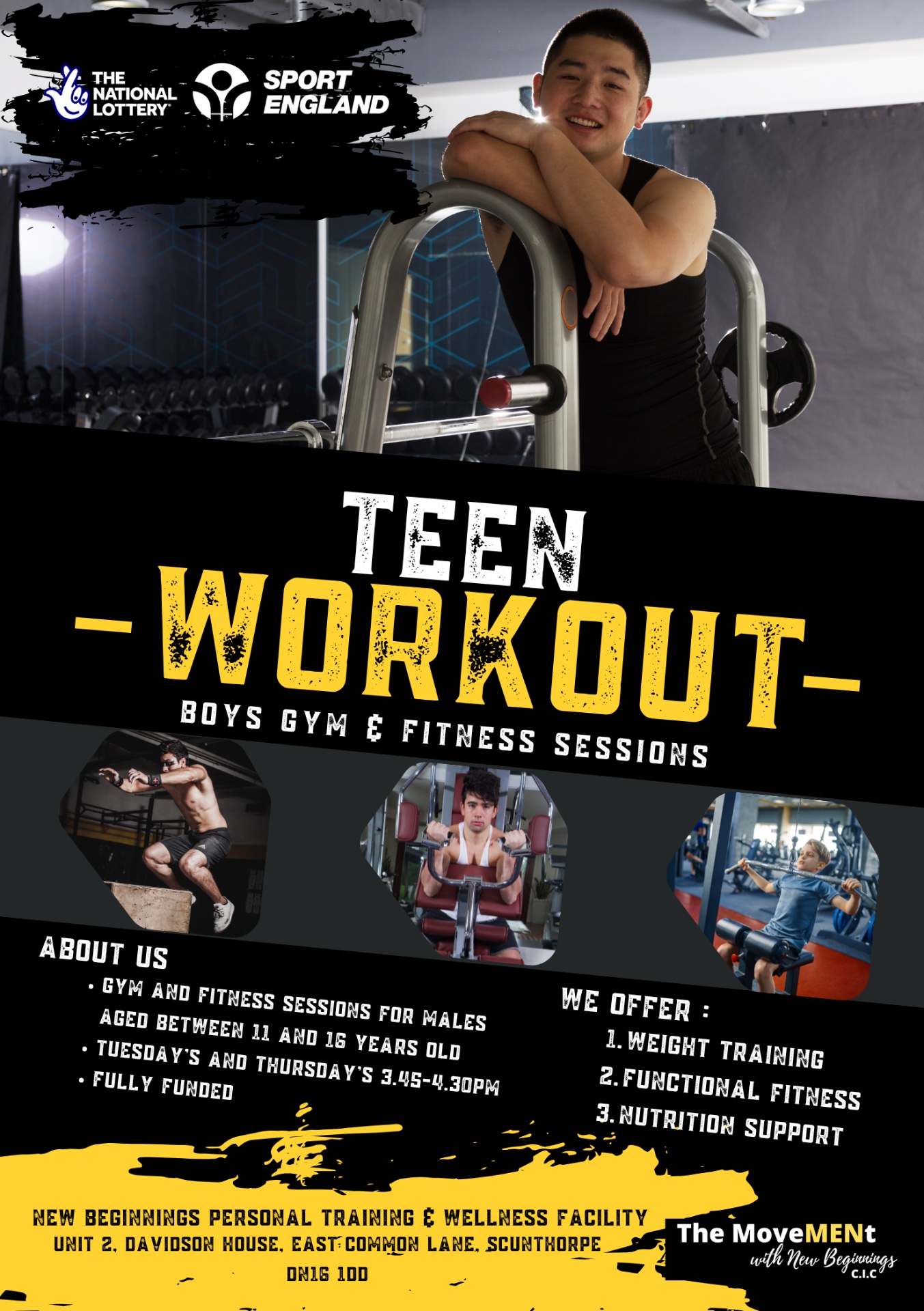Boys Gym and Fitness Sessions block mentored by The MoveMENt New Beginnings C.I.C