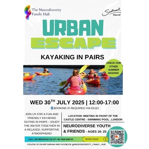 Kayak Session 30/7/25 block mentored by The Neurodiversity Family Hub 