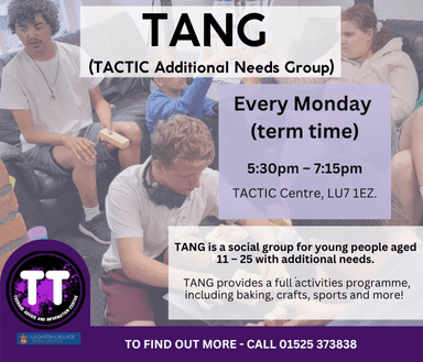 TANG (TACTIC Additional Needs Group) block mentored by TACTIC Teenage Advice and Information Centre