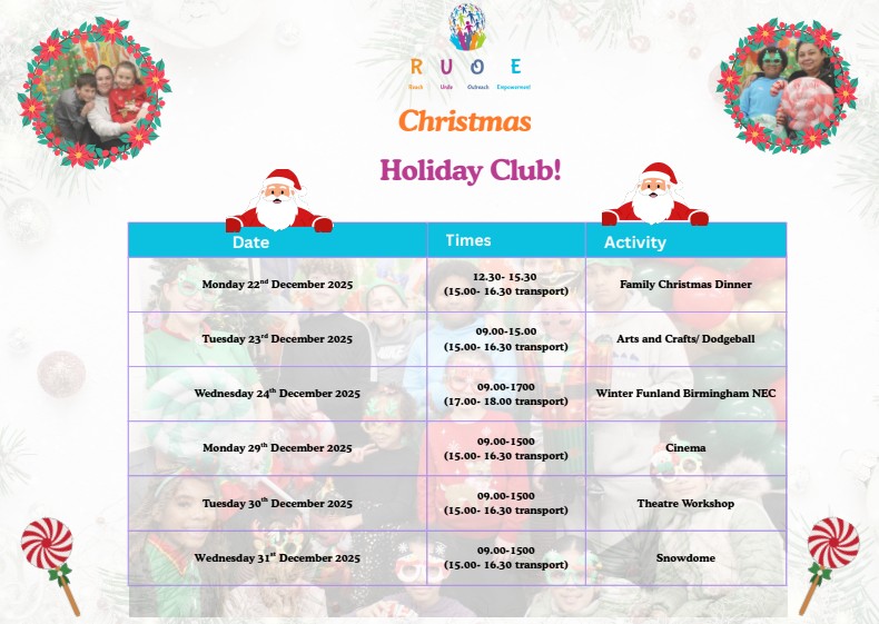 RUOE Christmas Holiday Club Primary block mentored by Reach and Unite Outreach and Empowerment CIC