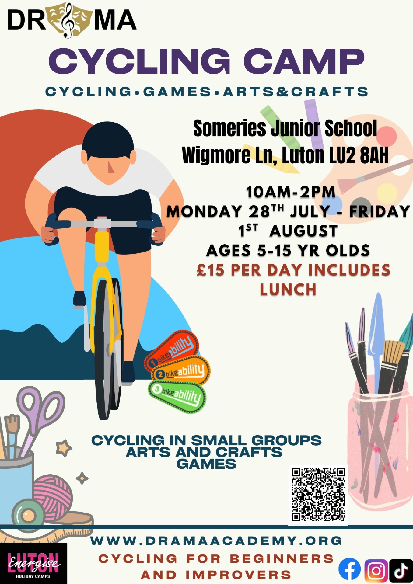 Cycling/ Arts and Crafts Camp block mentored by Drama Academy