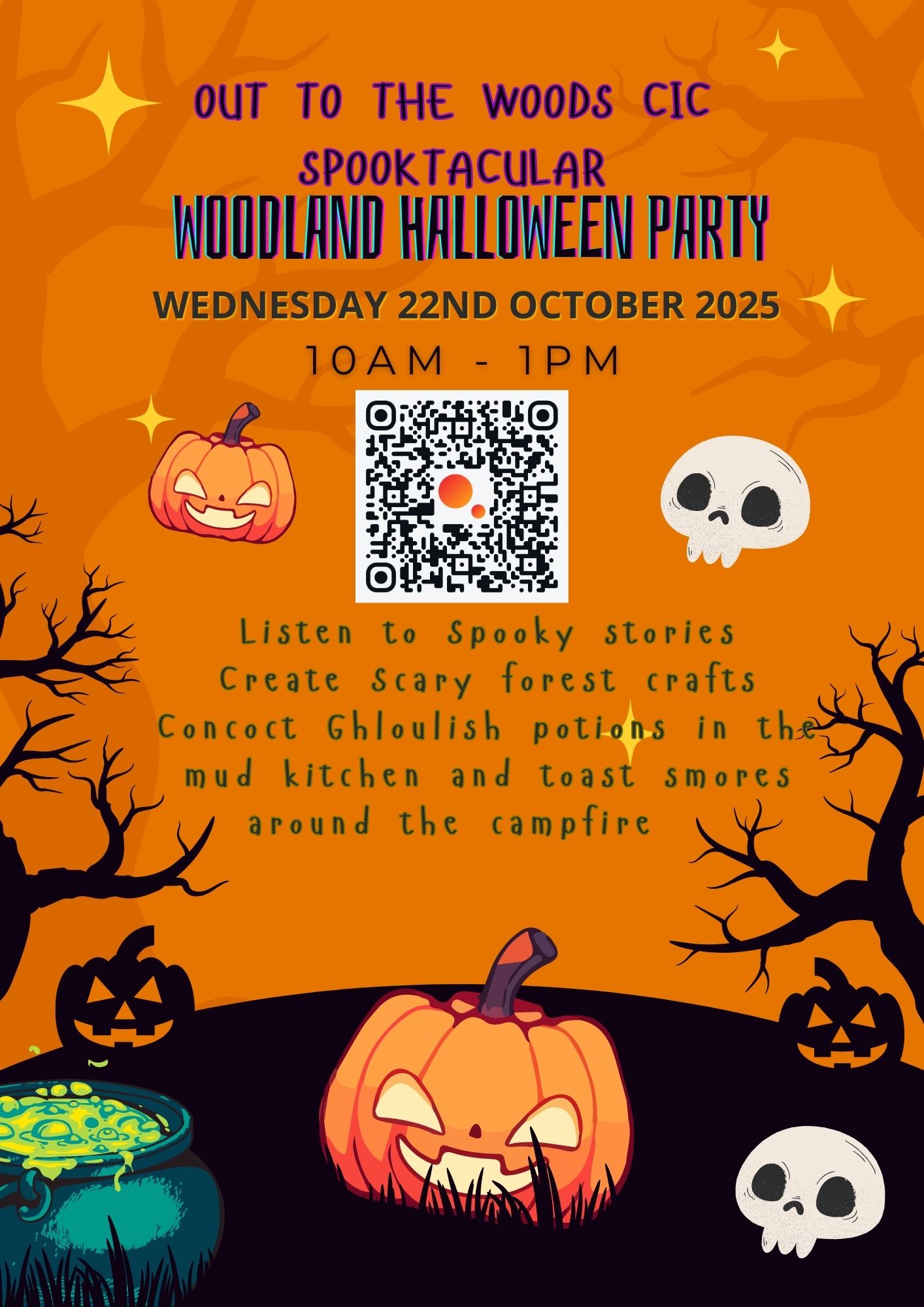 Family Halloween Woodland Party block mentored by Out to the Woods CIC