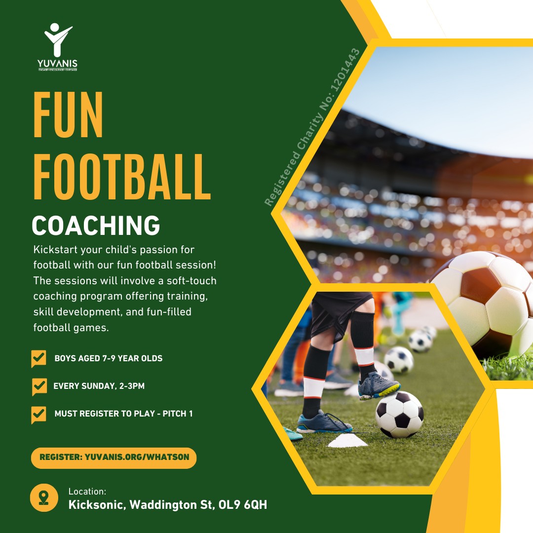 7 to 9 Yr Olds: Weekly Fun Football block mentored by Yuvanis Foundation