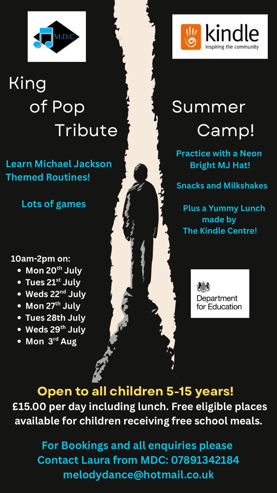 King of Pop Tribute Summer Dance Camp block mentored by The South Wye Development Trust @The Kindle Centre Hereford