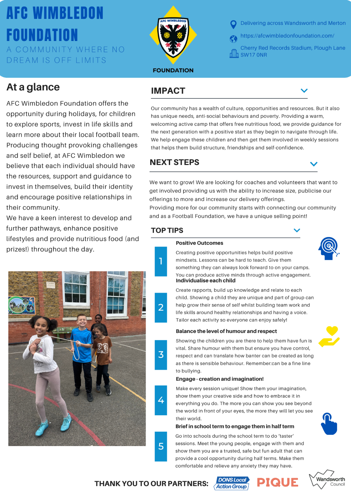 Smallwood Sports Camp - AFC Wimbledon - image 2