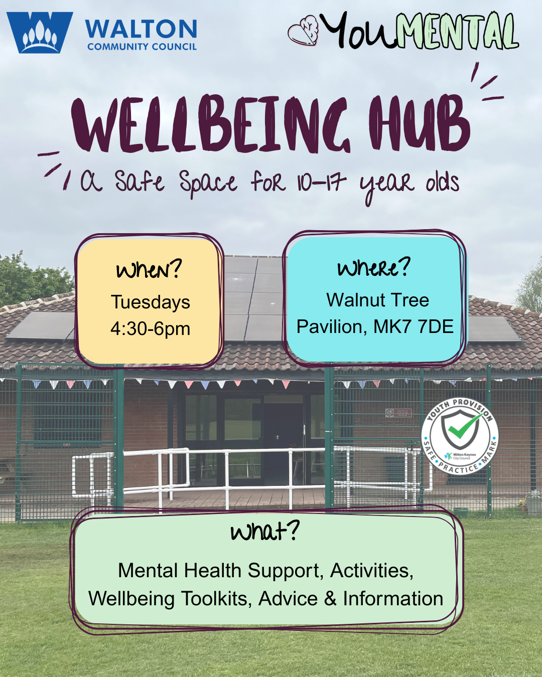 Wellbeing Hub in Walnut Tree block mentored by You: Mental Health and Wellbeing CIC