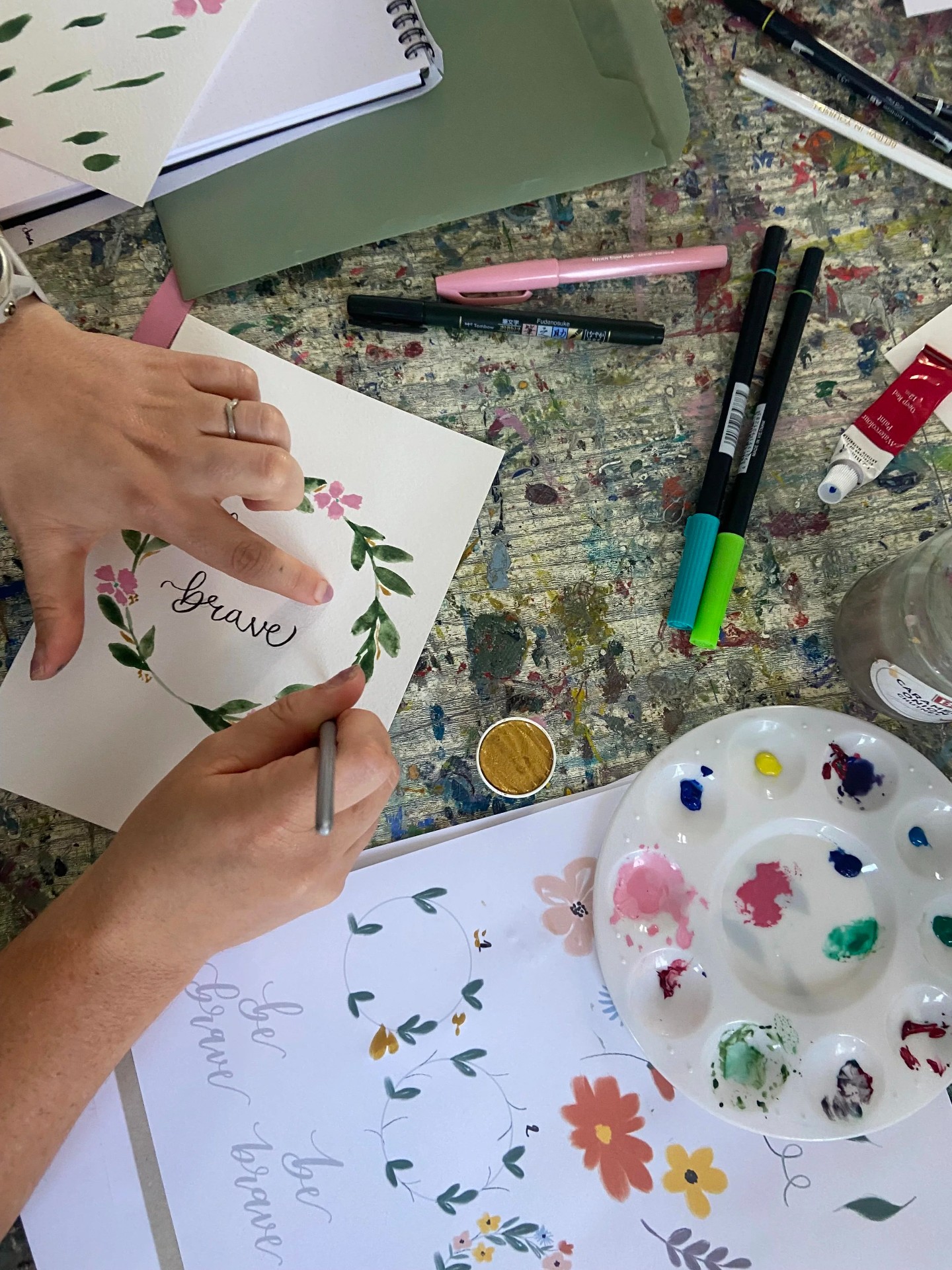4 Week Brush Calligraphy & Watercolour Course - image 3
