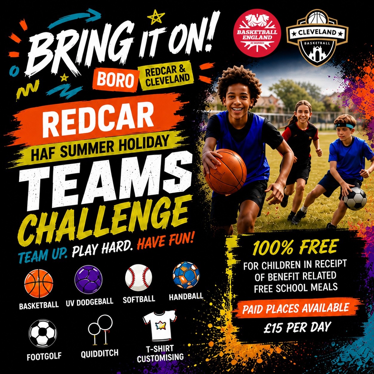 Summer Team Challenge Redcar block mentored by East Cleveland Basketball Club