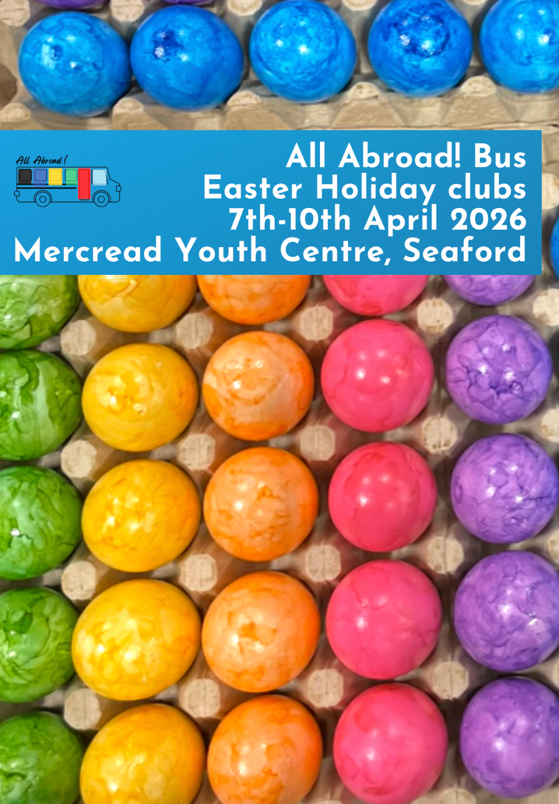All Abroad! Bus Easter hols clubs 2026 SEAFORD block mentored by All Abroad! Bus / Julia Vogado