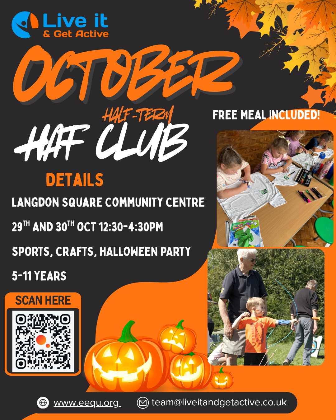 Langdon Square Sports & Spooky Crafts block mentored by Live it & Get Active CIC