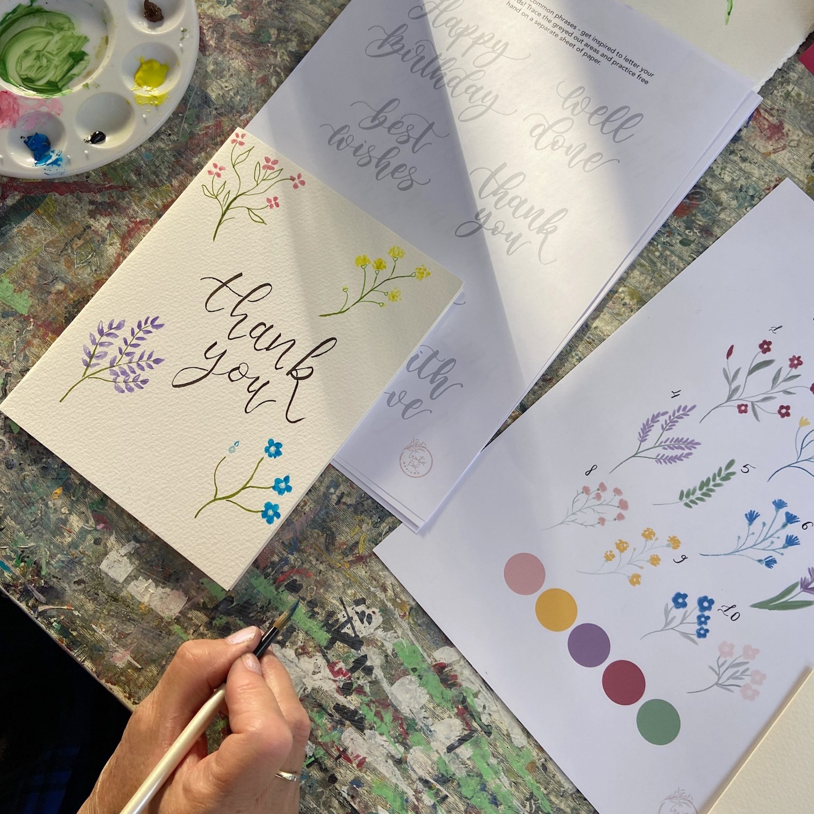 4 Week Brush Calligraphy & Watercolours - image 2