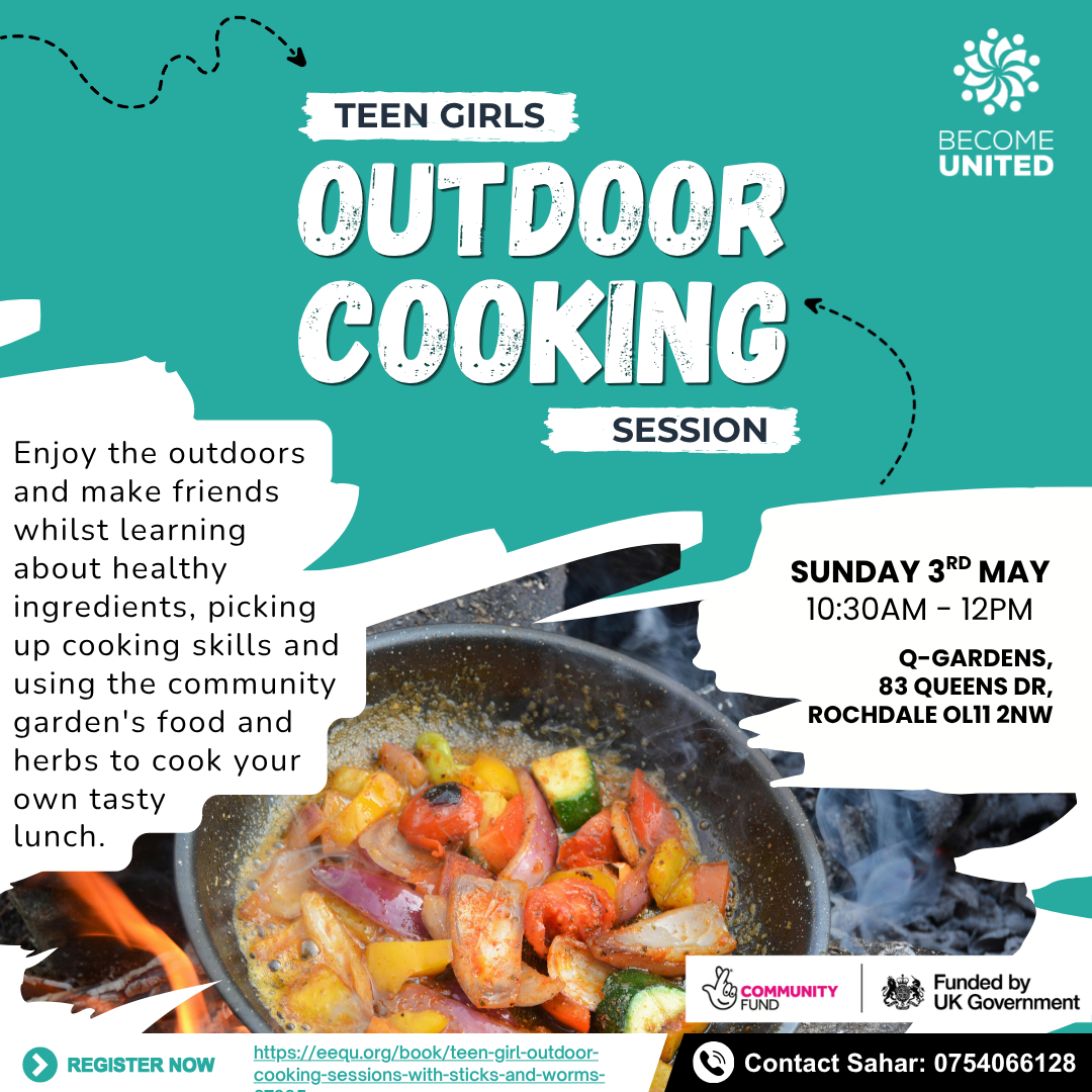 Teen girl outdoor cooking sessions block mentored by Sticks and Worms