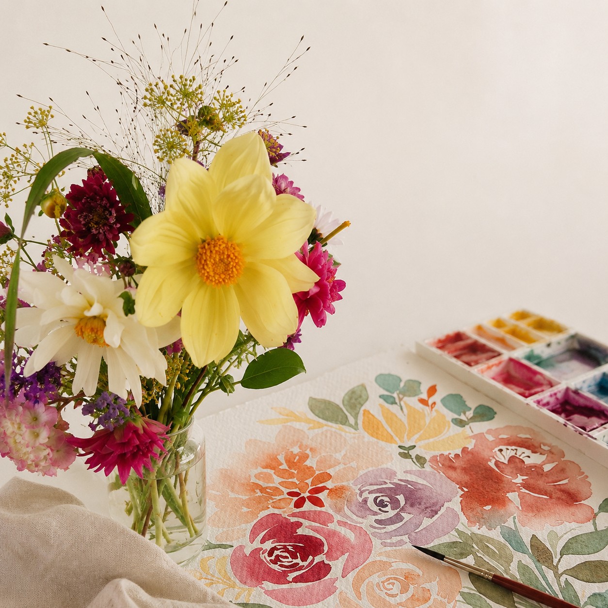 Petals and Paint block mentored by Alina Snepste