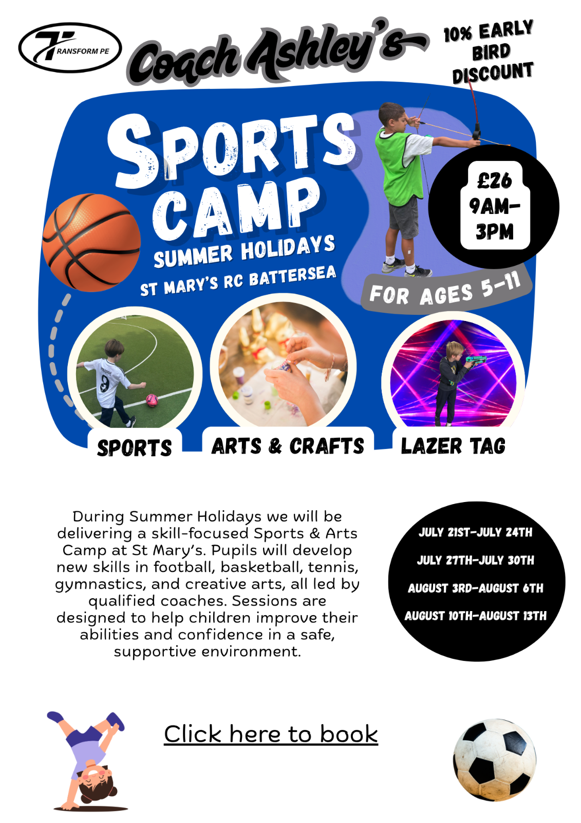 Transform Sports Camp block mentored by Transform PE