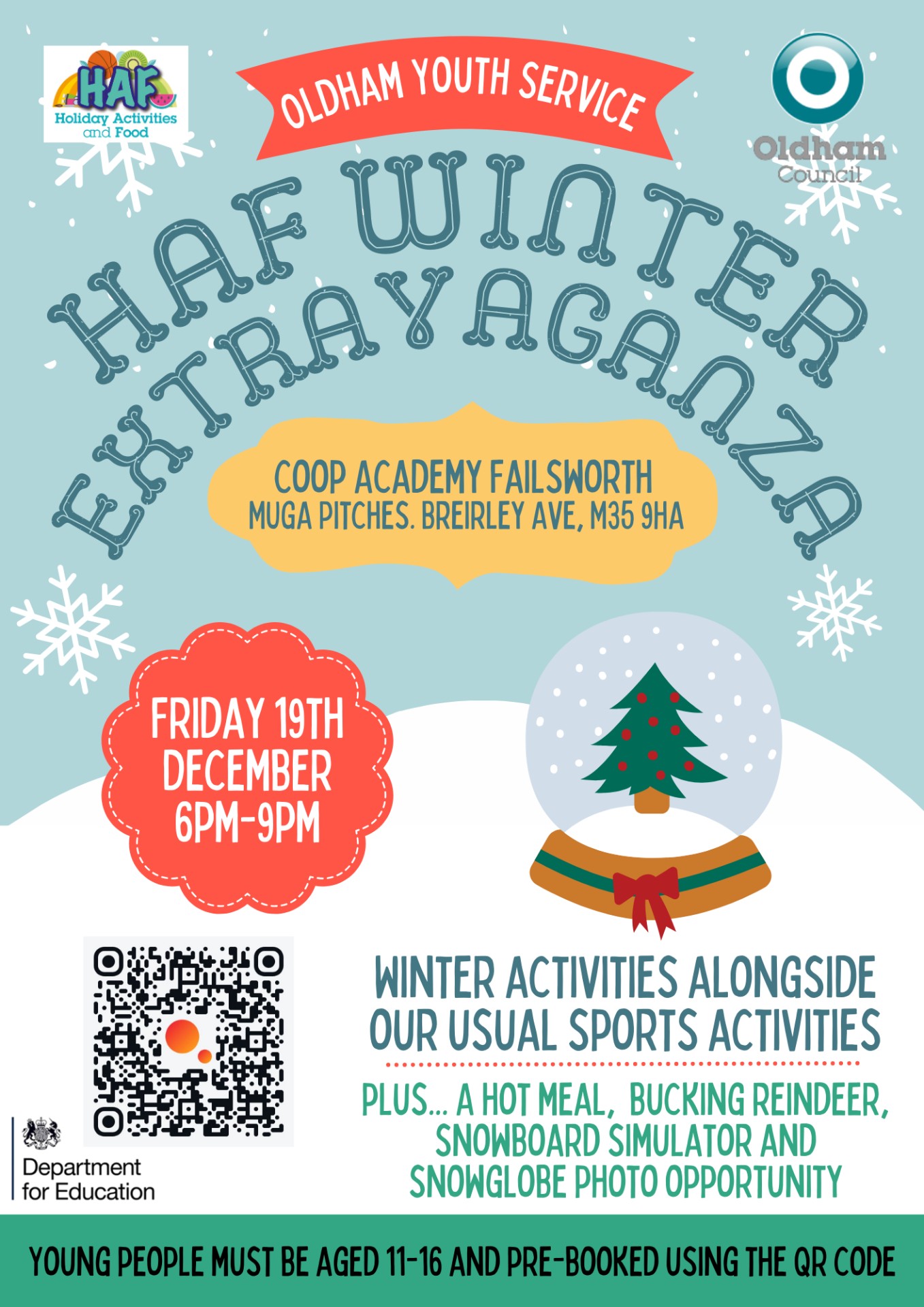 HAF Winter Extravaganza block mentored by Oldham Youth Service