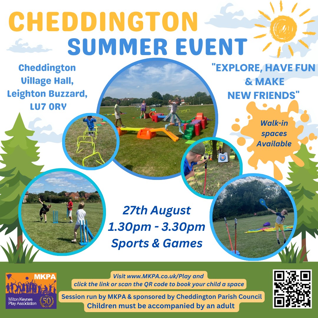 MKPA Cheddington Village Hall - SUMMER block mentored by Milton Keynes Play Association