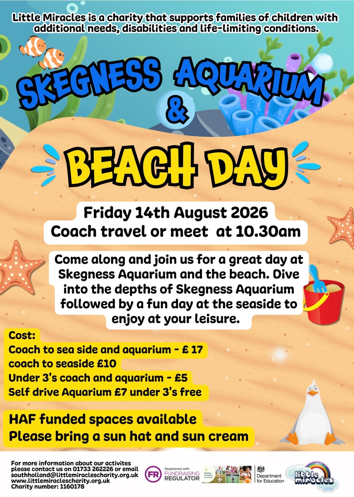 SEND - Skegness beach and aquarium (Trip) block mentored by Little Miracles Charity (South Kesteven)