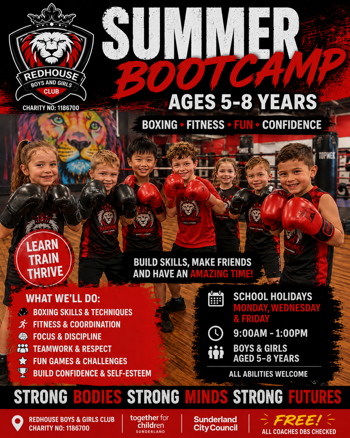 Holiday Bootcamp age 5-8 yrs block mentored by Redhouse Boys and Girls Club/ Redhouse Boxing