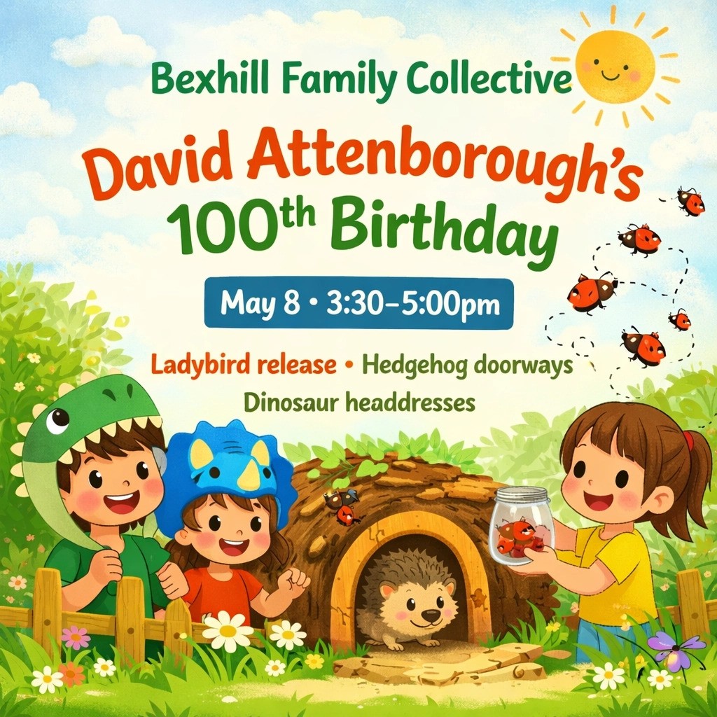 David Attenborough 100th Birthday celebration block mentored by Bexhill Family Collective CIC