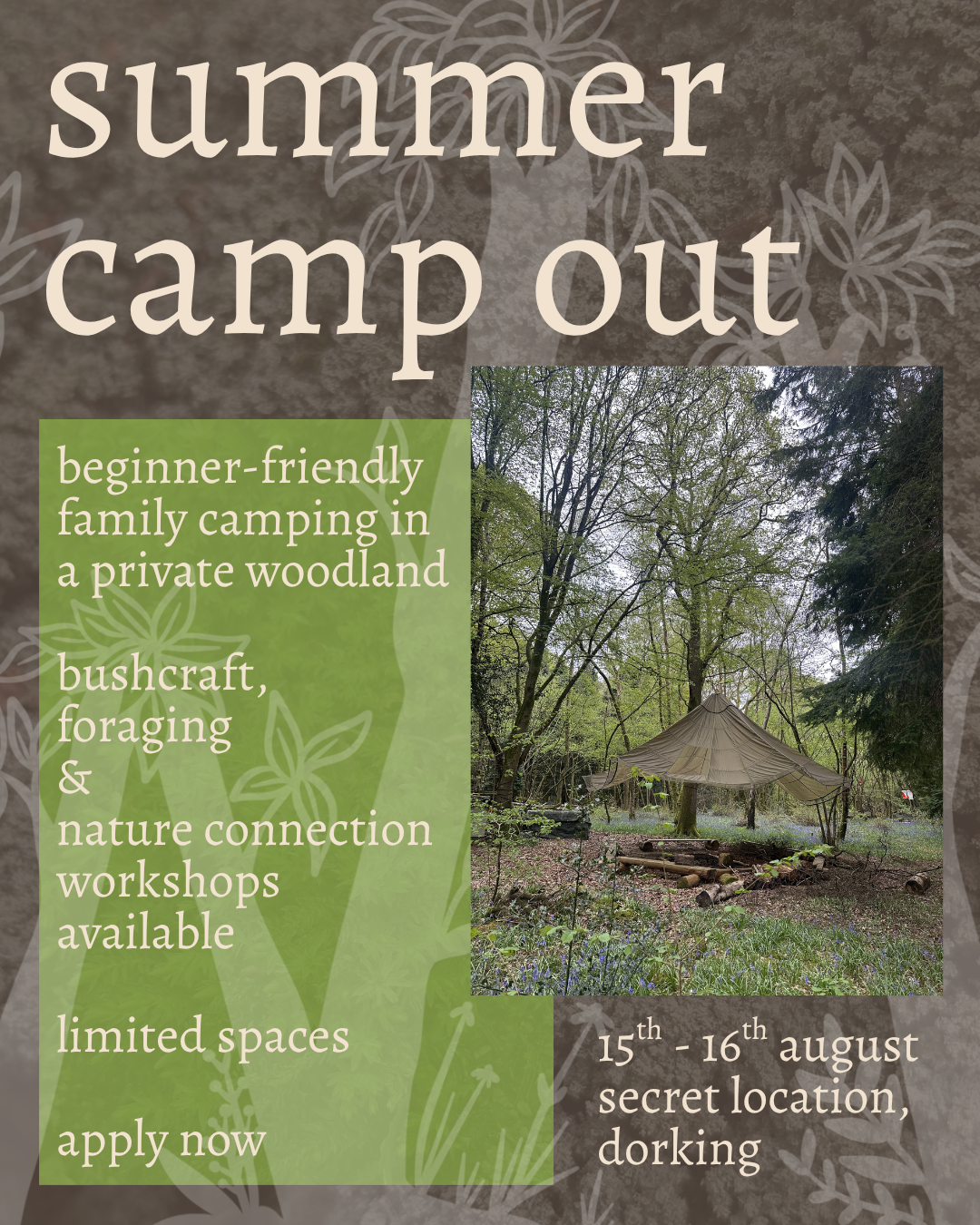 Summer Camp Out block mentored by Ways of the Wild UK