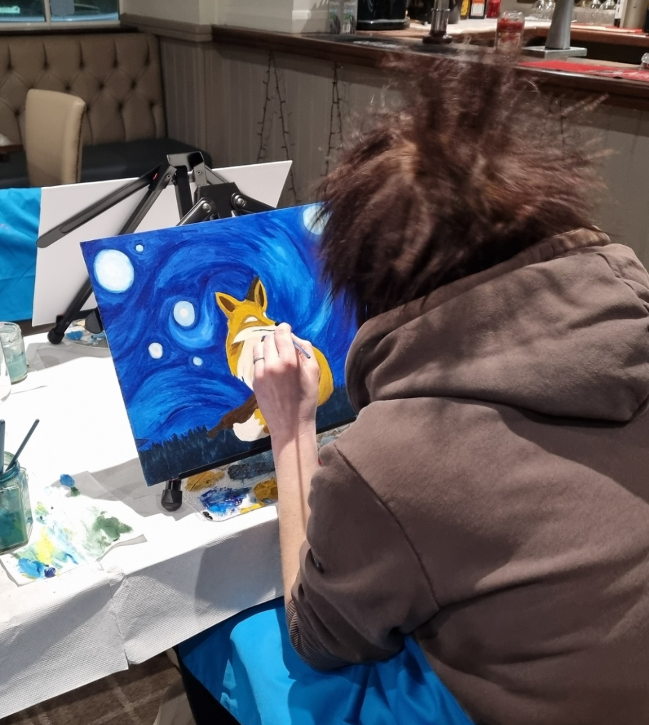 Paint & Sip Experience block mentored by The Creation Station South and East Ipswich