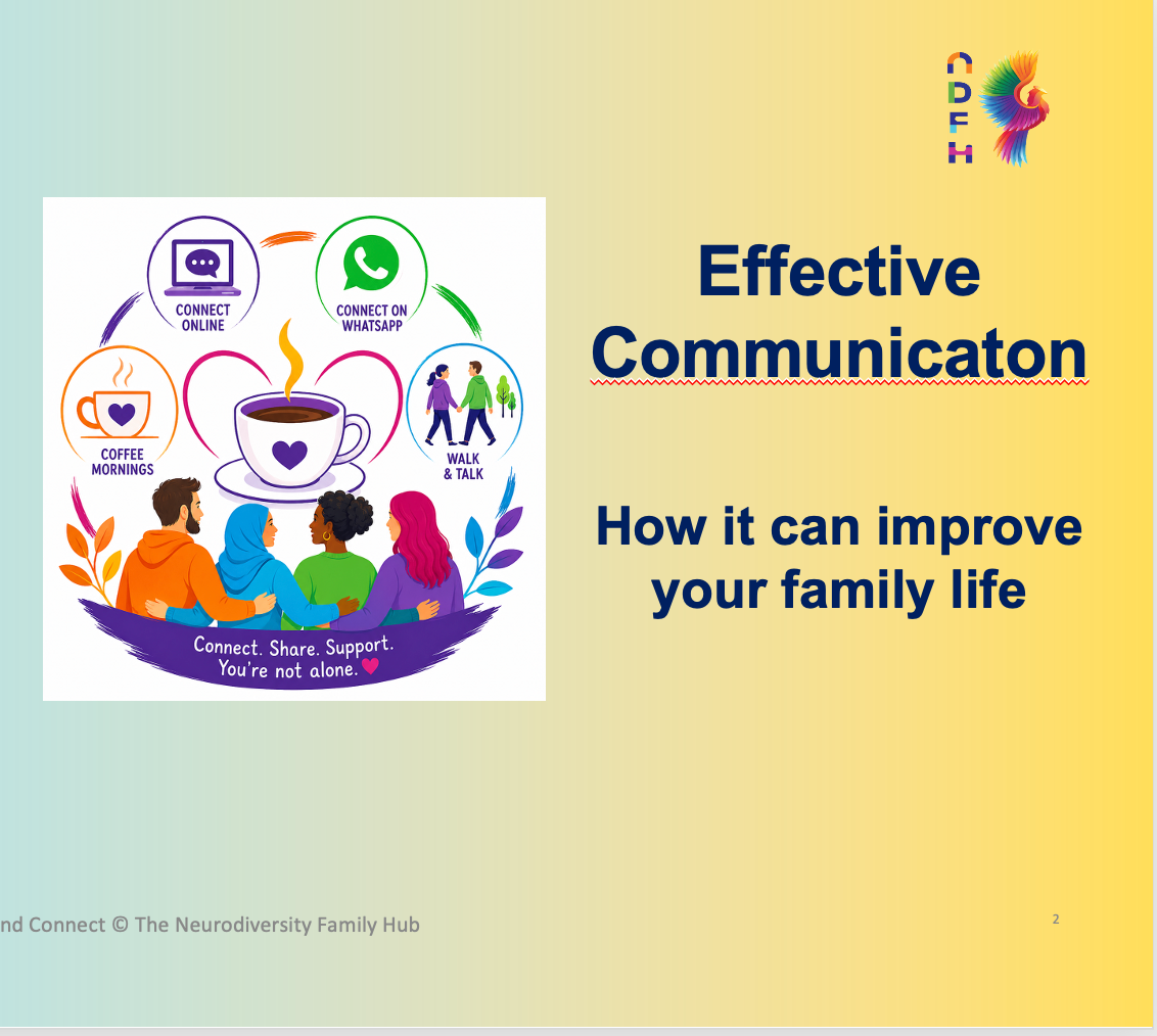 Learn & Connect Webinar for Parents & Carers block mentored by The Neurodiversity Family Hub C.I.C.
