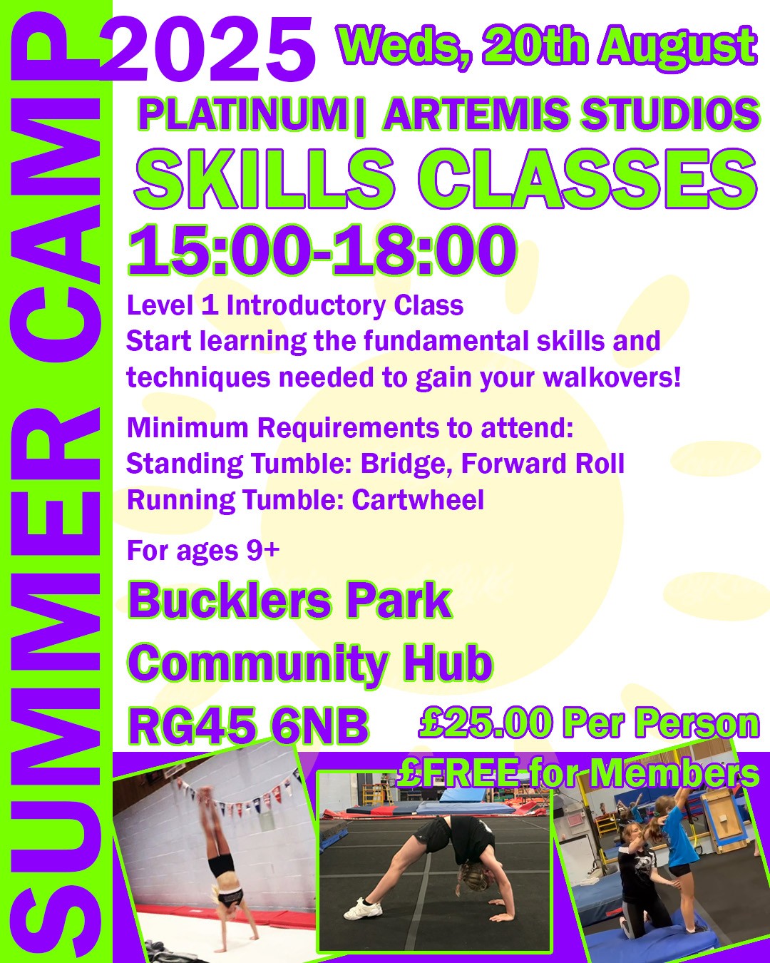 Level 1 Skills Cheer Camp block mentored by Artemis Studios Performing Arts Schools and College