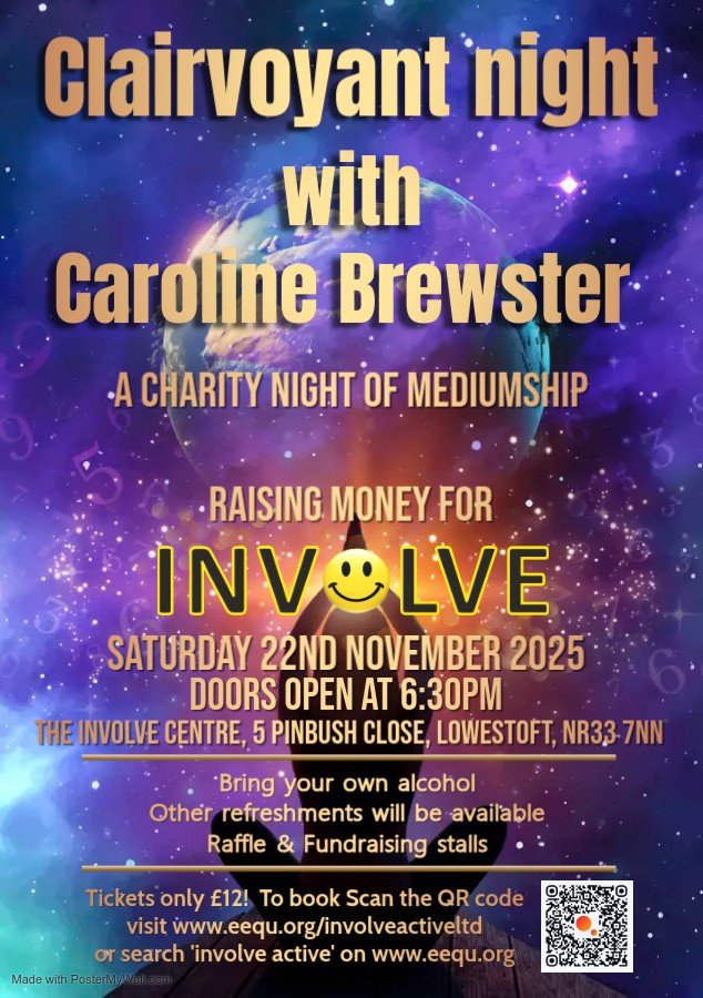 Clairvoyant night with Caroline Brewster block mentored by Involve Active Ltd