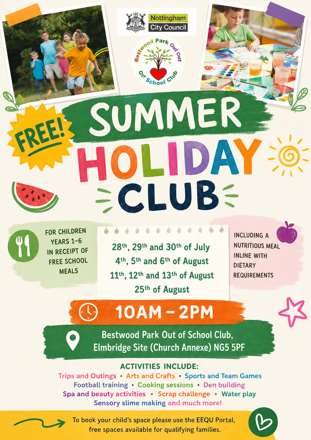 Bestwood Park Holiday Club block mentored by Bestwood Park Nursery and Out of School Club