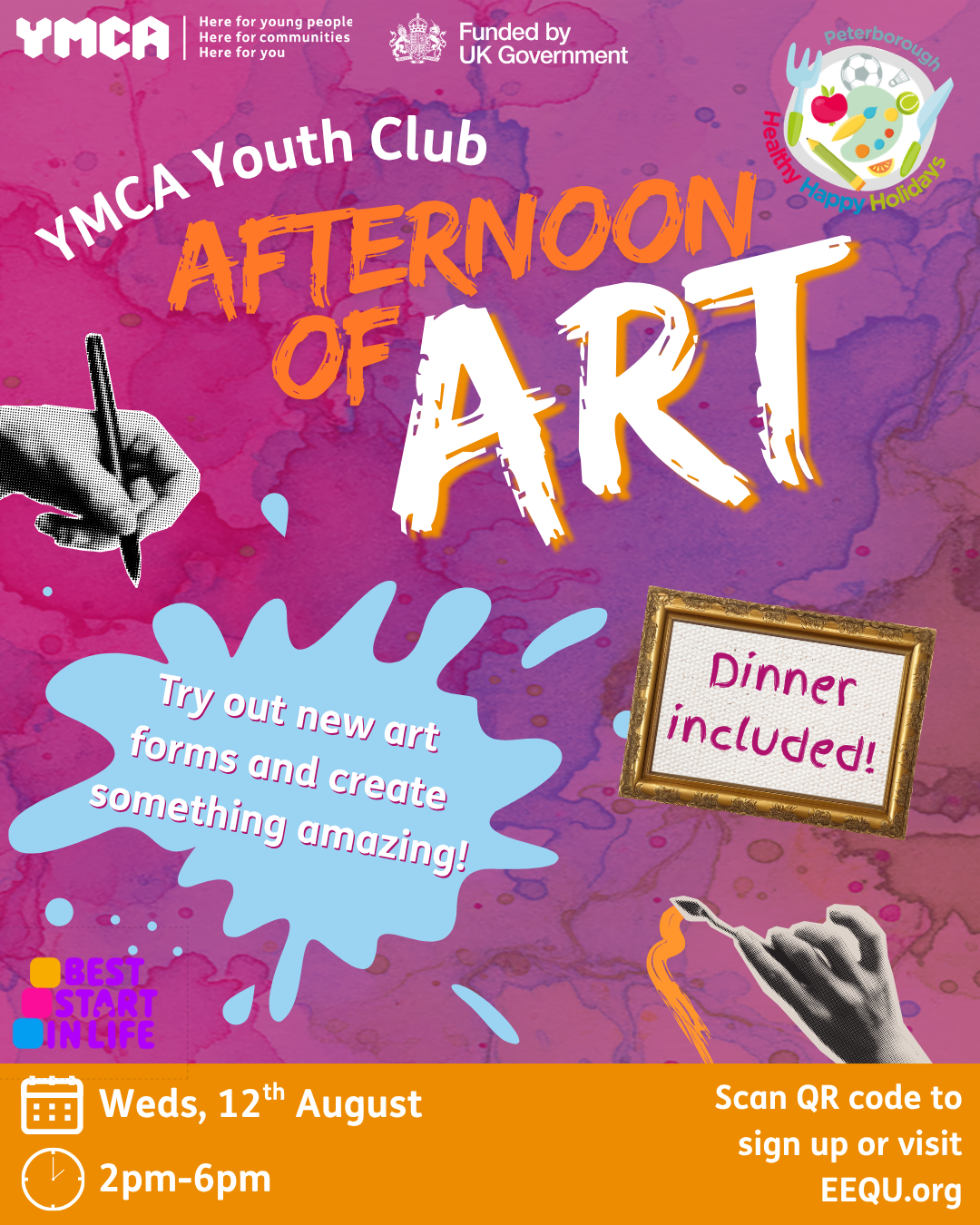YMCA Peterborough: HAF Afternoon of Art block mentored by YMCA Trinity Youth Programmes