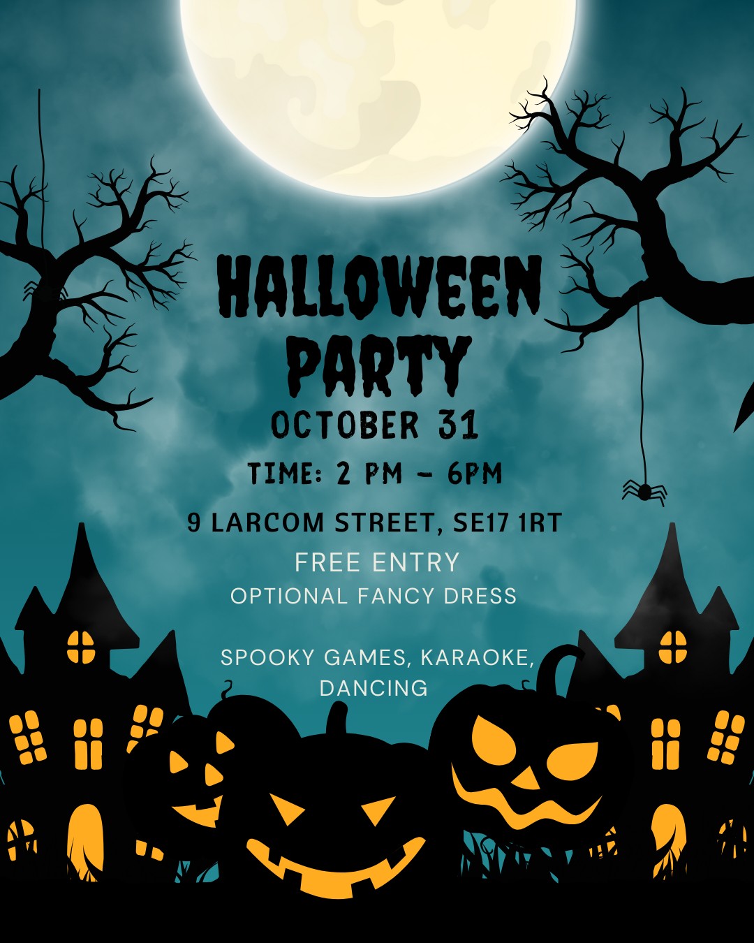 Halloween party at Larcom House 16+ block mentored by CareTrade
