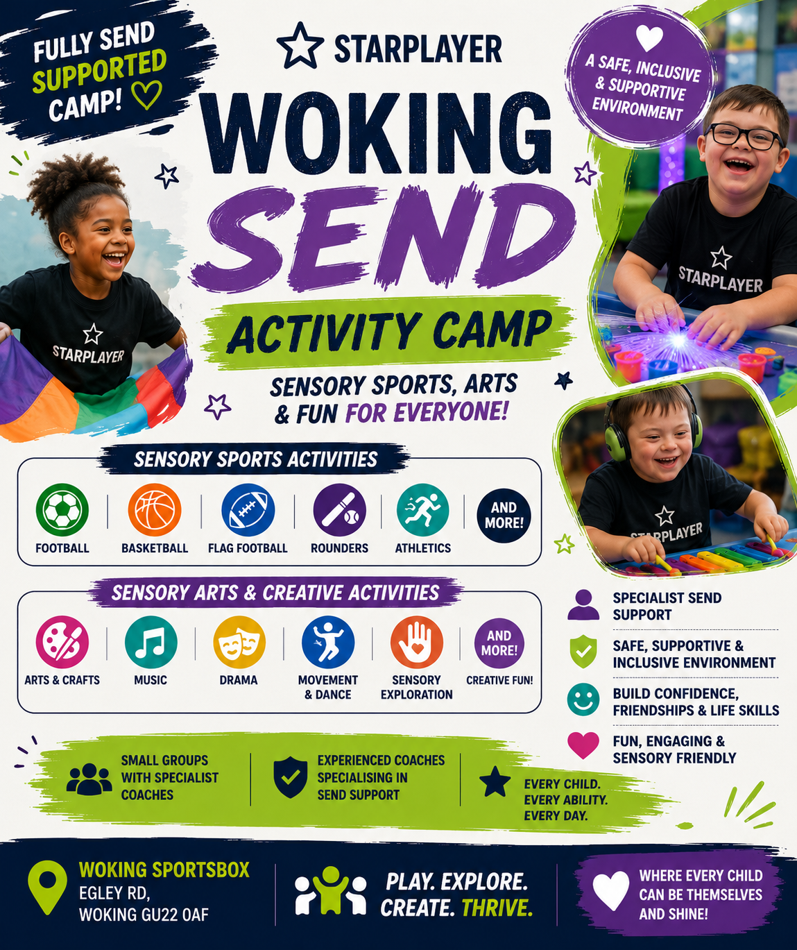 Star Player SEND Activity Camp Woking block mentored by Star Player Ltd