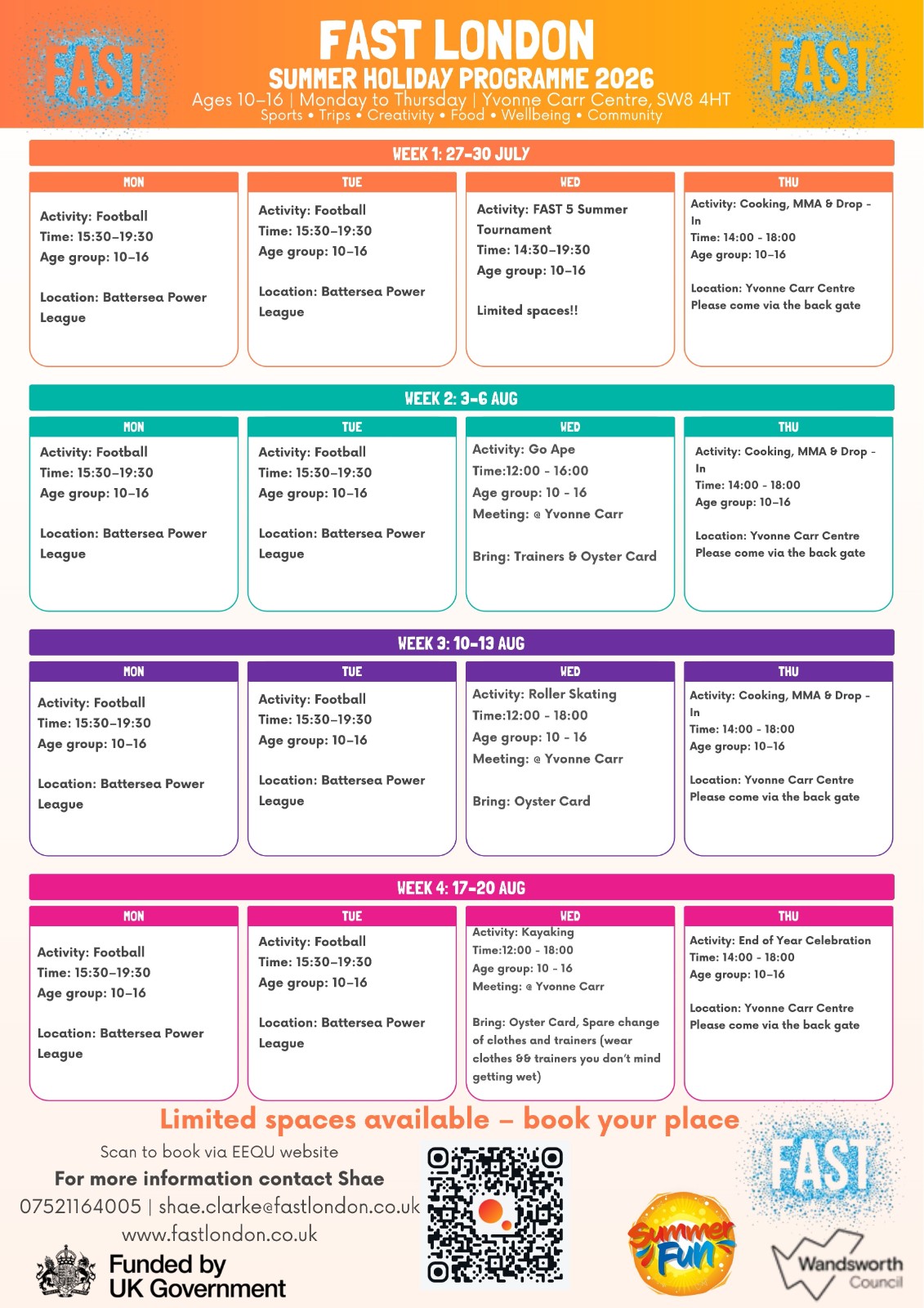 2026 FAST Summer HAF activities block mentored by FAST LONDON
