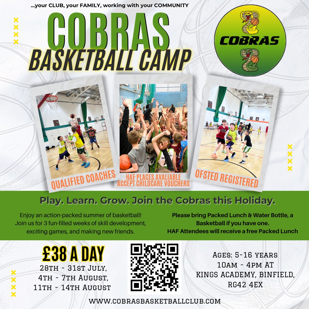 Cobras Summer Basketball Camp 2025 block mentored by Cobras Basketball