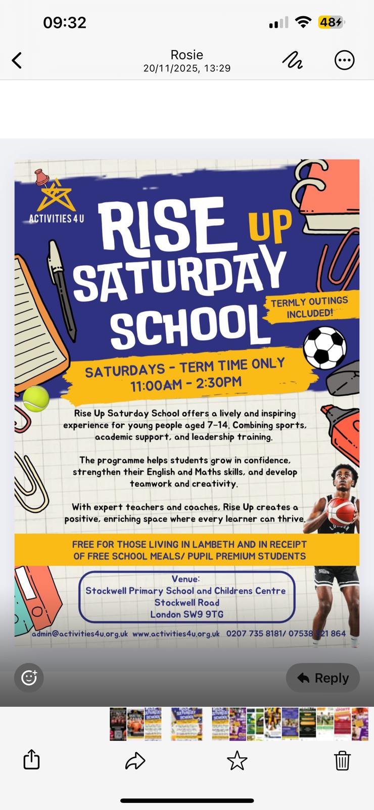Rise Up Saturday School block mentored by Activities 4 U