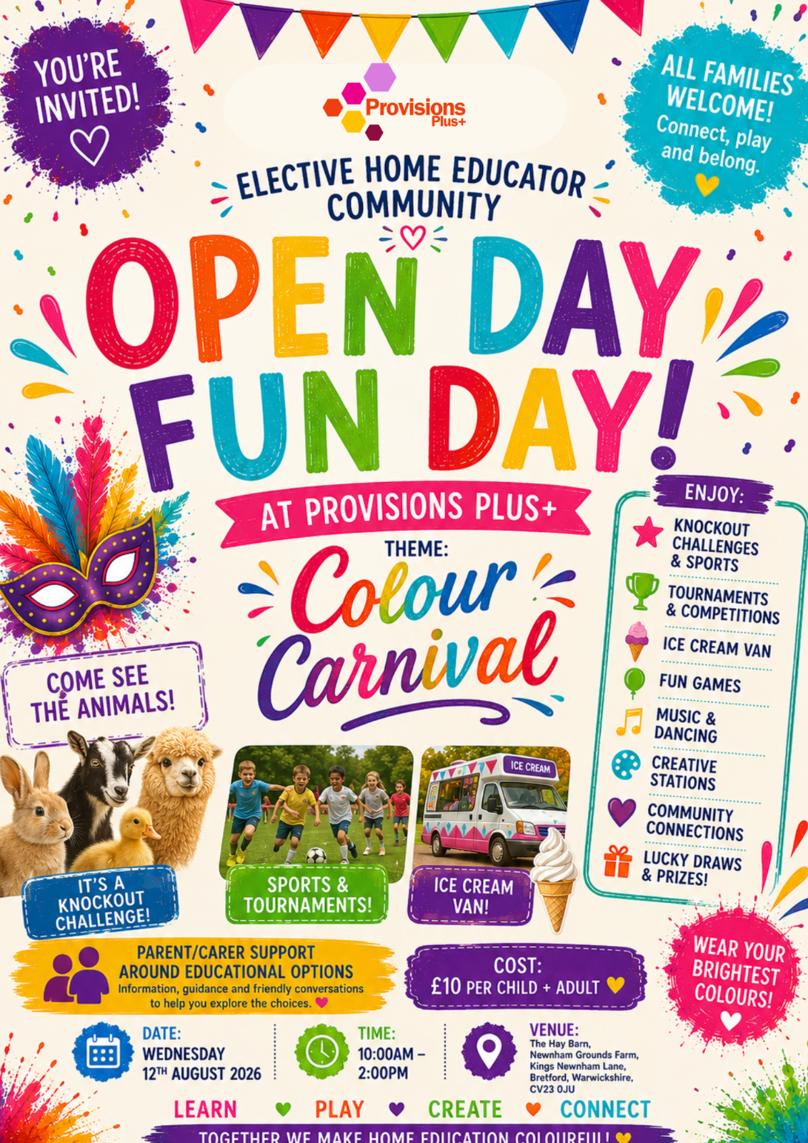 Colour Carnival Home Ed Community Fun Day block mentored by Provisions Plus+