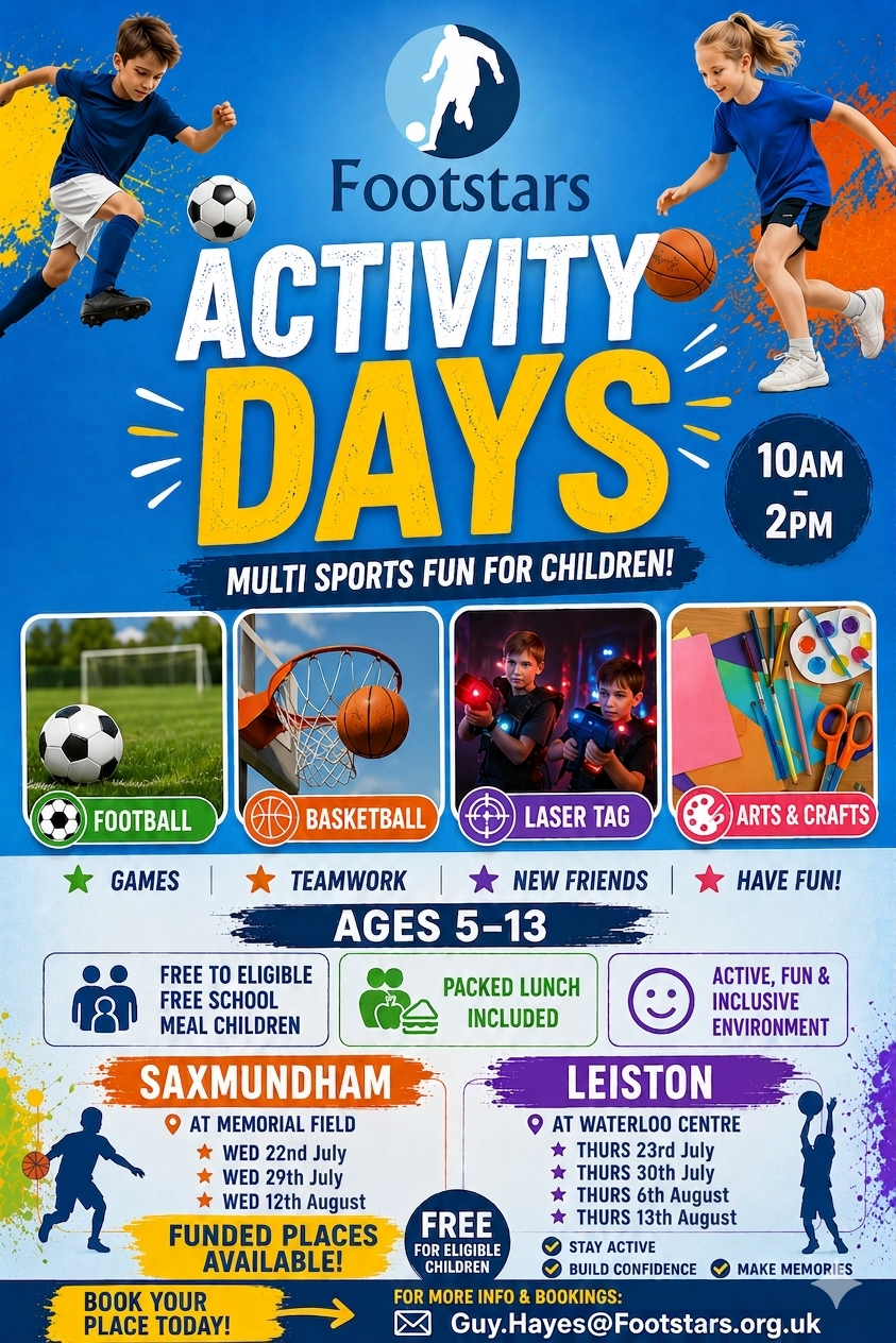 Saxmundham Activity Days block mentored by Footstars C.I.C