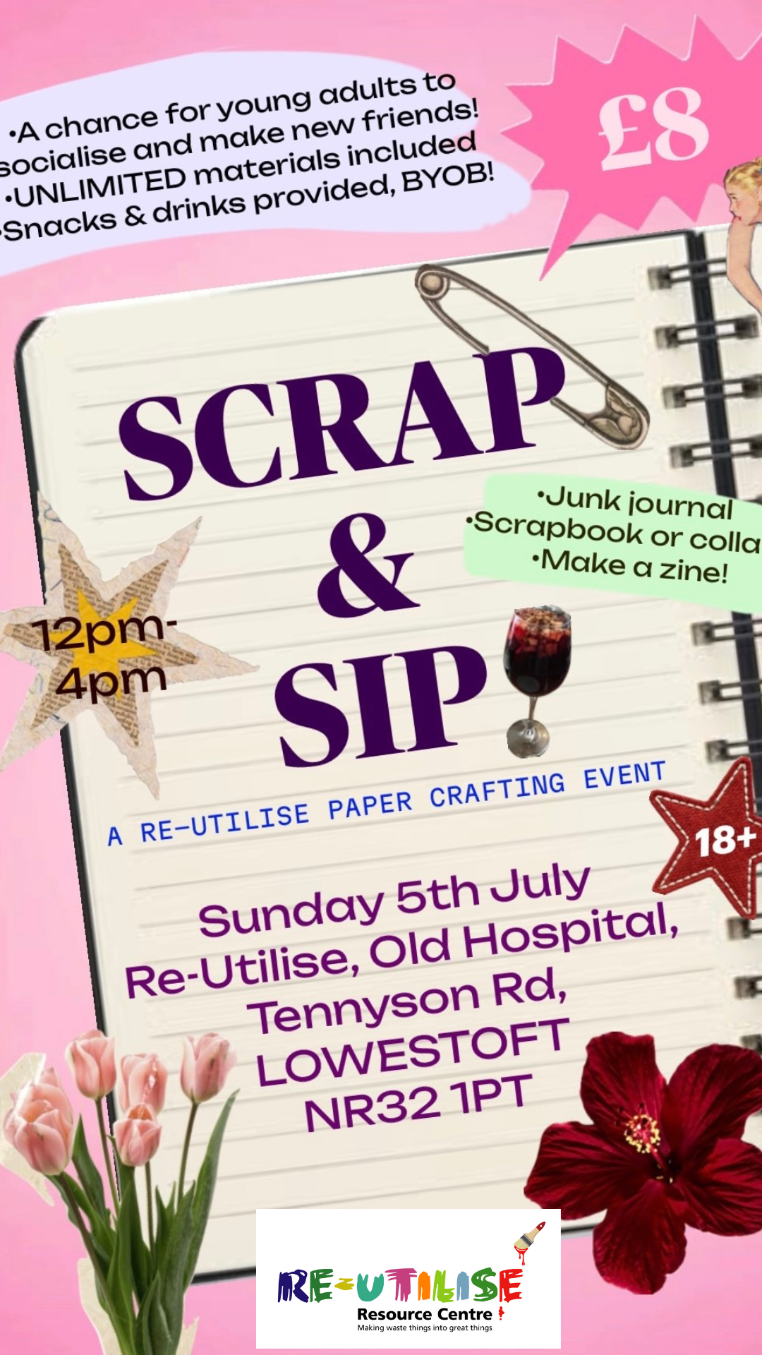 Scrap & Sip Social block mentored by Re-Utilise