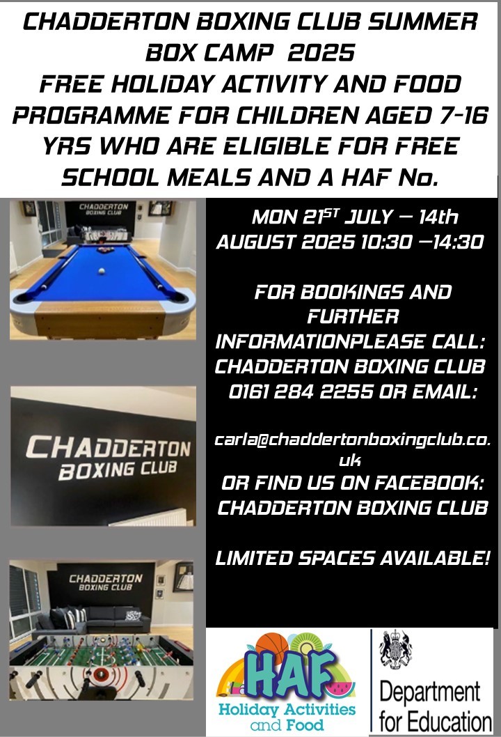 Chadderton Boxing Club's Boot Camp 2025 block mentored by Chadderton Boxing Club