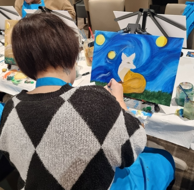 Paint & Sip Experience block mentored by The Creation Station South and East Ipswich
